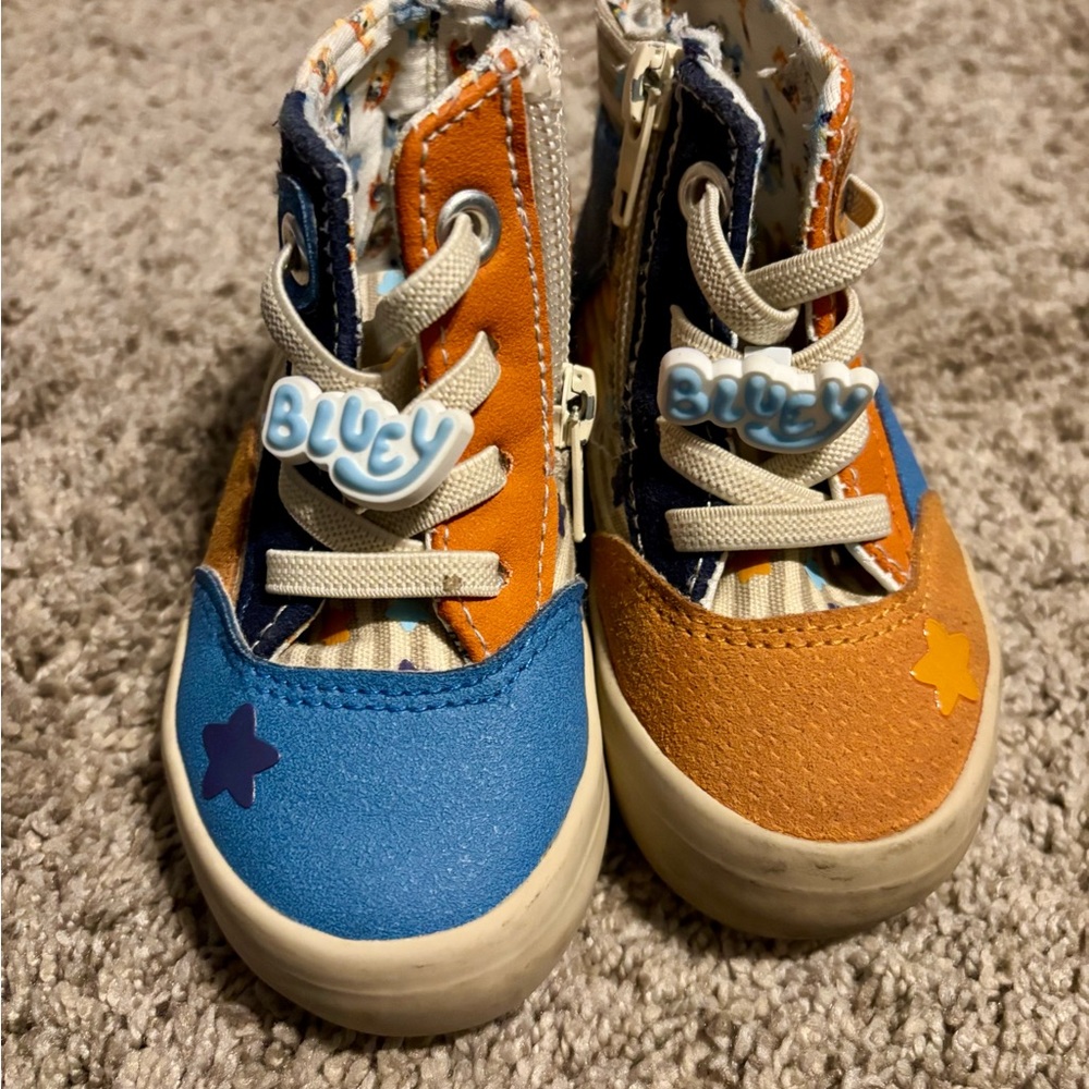 Bluey Kids High-Top Sneakers - Blue and Orange